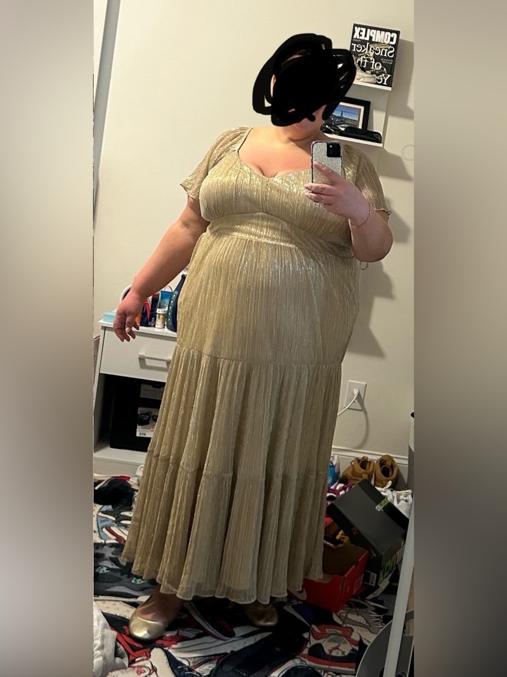 torrid Gold Tiered Maxi Dress - Picture 3 of 3